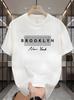 Mens 100 Cotton Tshirt Minimalist Letter Print Loose Drop Shoulder Short Sleeve Sports Street Casual Top