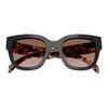 Prada Essential Series Simple Fashion Design Acetate Square Sunglasses Women's Black