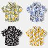 Kids Short Sleeve Printed Shirt Seaside Beach Clothes Children's Summer Clothing Boys' Shirt Baby Boy Holiday Polo Collar Top