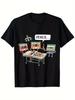 Men Cotton Black T Shirt Vintage 80s Graphic Print O-neck Short-sleeved Tee Unisex Casual T Shirts Streetwear Tops 2026 Summer
