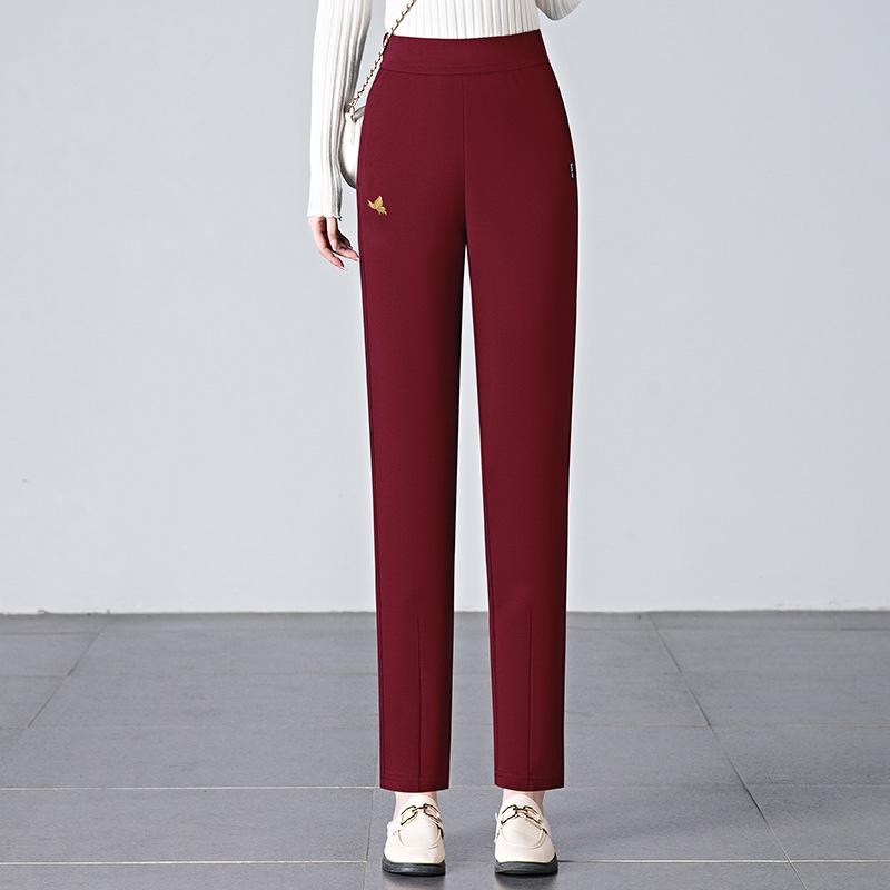 

Ангола Красные Женские Брюки Гаремы Большого Размера - Высокая Посадка, Стрейч, Стройнящие, Повседневная Одежда на Весну и Осень XL