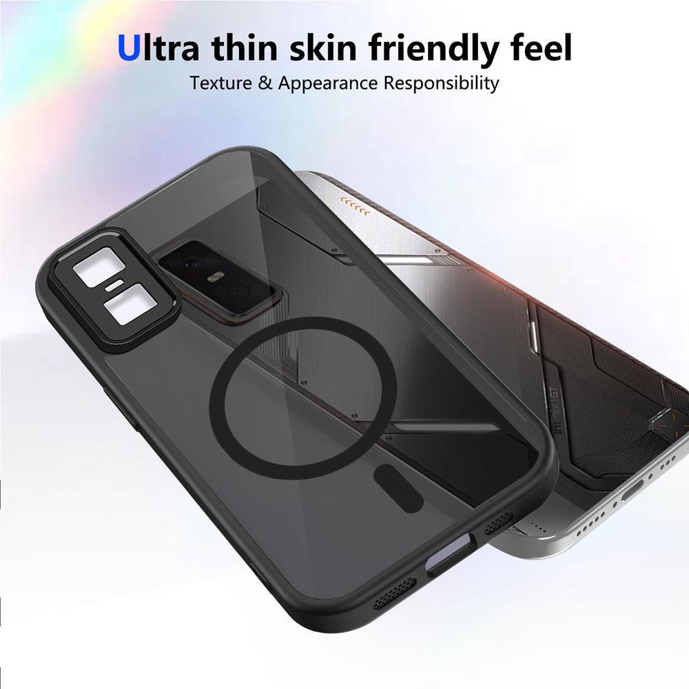 KEYSION Magnetic Phone Case for for Infinix GT 30 Pro 5G Silicone+PC Matte Translucent Shockproof Cover for Infinix GT 30 Pro