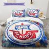 Lufthansa team Pattern Bedding Home Decoration Birthday Gift (1 * duvet cover + 2 * pillowcase, without core)