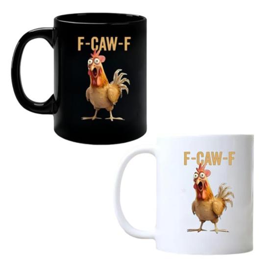 Yousheng F-Caw-F Rooster Mug Ceramic Chicken Coffee Cup Funny Chicken Mug Gift for Men Women Farmhouse Home Kitchen Bar Decor