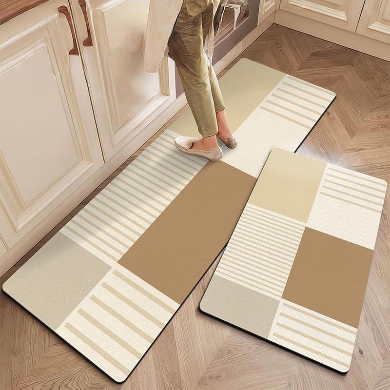Non-slip Kitchen Mat for Floor Minimalist Striped Long Strip Runner Rugs Oil-proof Waterproof Kitchen Carpet Washable Easy Clean