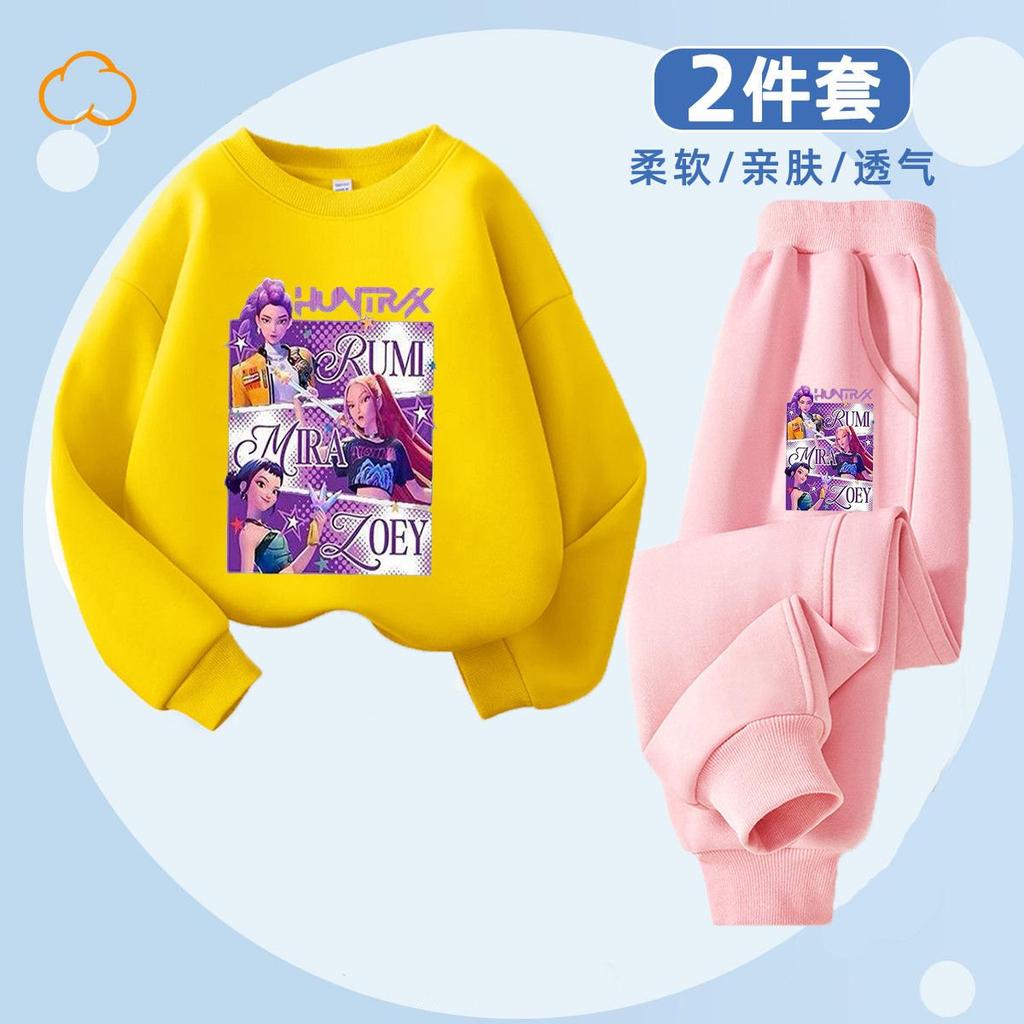 Modă pentru copii Vânătoare de vrăjitoare K-POP Hanorac cu gât rotund Set casual din 2 piese de primăvară și toamnă pentru băieți și fete