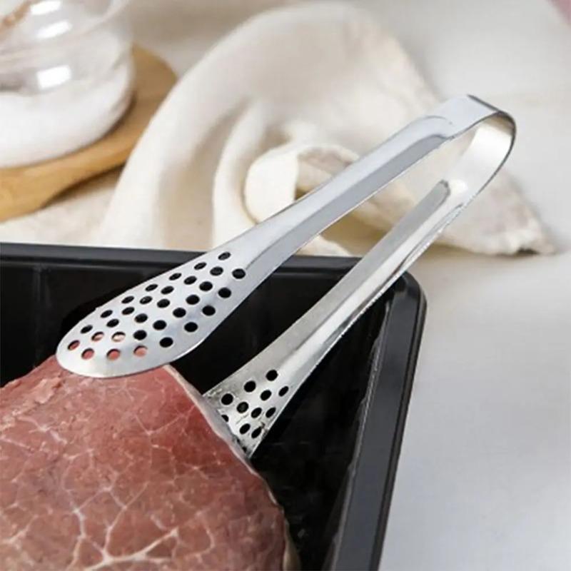 Kitchen Tools Anti-heat Cooking Salad Serving Buffet Clamp Food Clip BBQ Tongs Stainless Steel