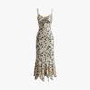 Europe and the United States Popular Internet Celebrity French Holiday Style Pure Desire Waist Slim Suspender Floral Fishtail Dress