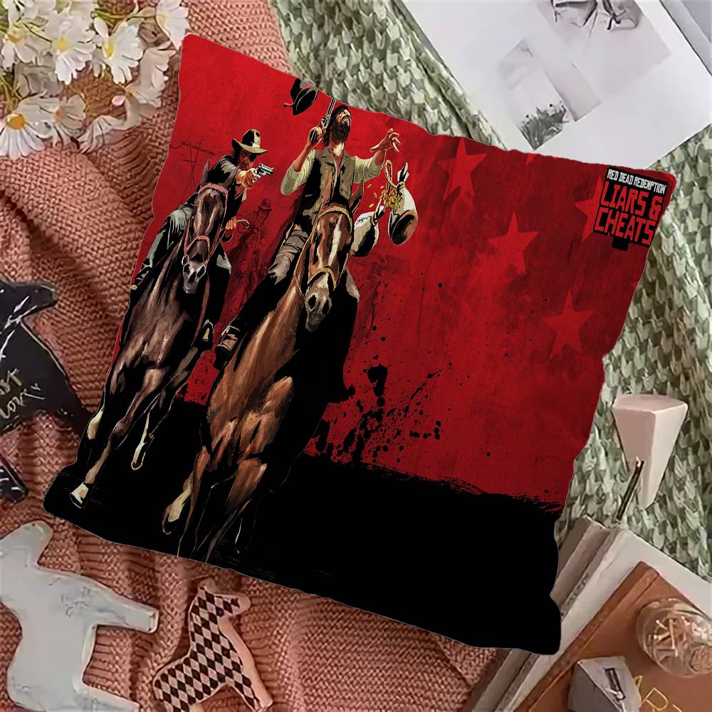 Red Dead R-Redemption Office Cushion Pillowcase Car Cushion Cover45X45CM Lumbar Pillowcase Sofa Pillowcover