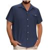 Men's Casual Short-Sleeve Collared Shirt For Spring/Summer