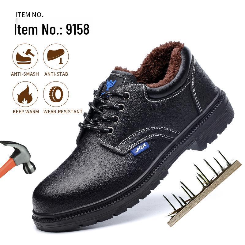 Winter Plus Velvet Anti-Smash, Anti-Puncture, Wear-Resistant Safety Shoes for Construction