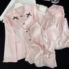 2026 Sternzeichen Neujahr Eis Seide Damen Prinzessin Pyjama Set mit Brustpolstern - Hochwertige Hauskleidung
