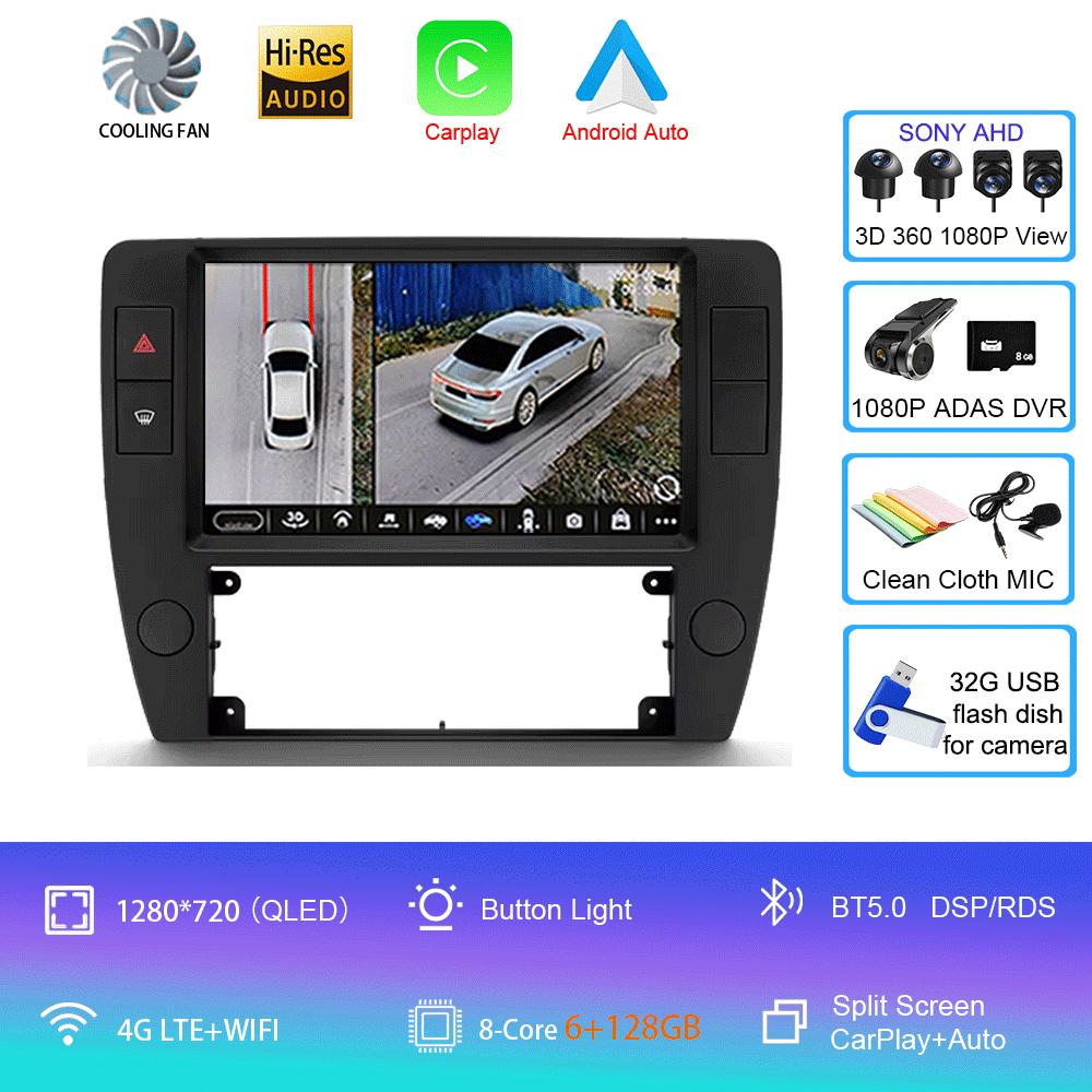 For Volkswagen Passat B5 2000 2001 2002 - 2005 Car Radio Android 14 Carplay Navigation GPS Multimedia Player WiFi+4G Stereo BT