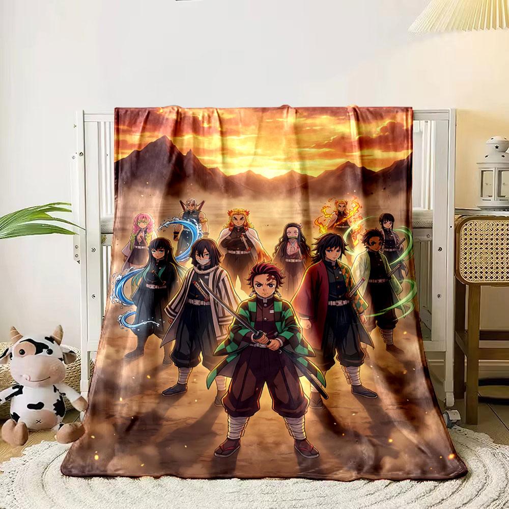 

A group of sword-wielding characters with distinct elemental effects. for all seasons blanket lunch break throw gift 80cm x 120cm