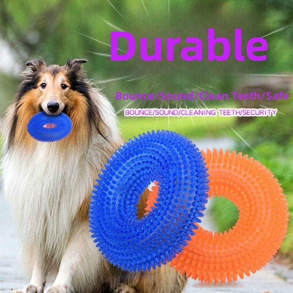 Multifunctional Dog Spiky Toy Durable Dog Teething Toy Spiky Training Ring for Small Medium Dogs