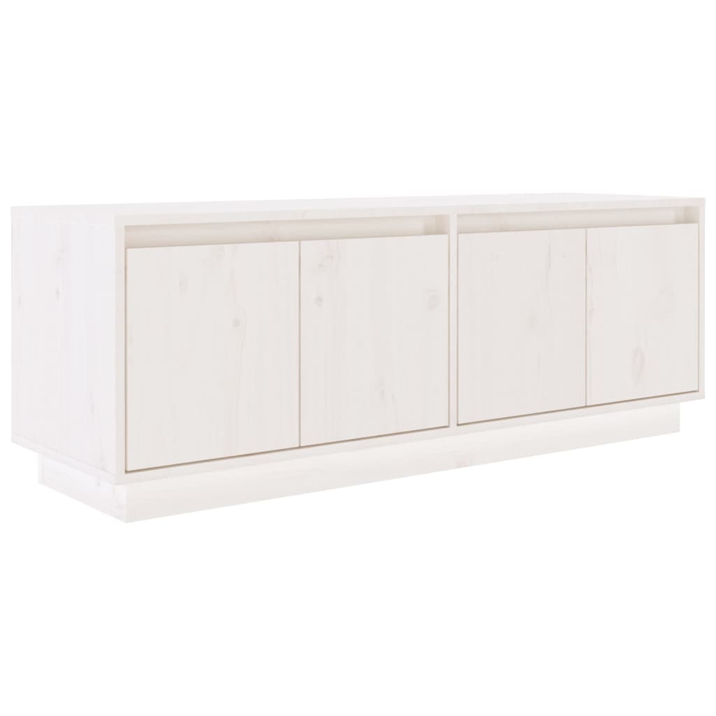 TV Cabinet White 110 x 34 x 40 cm Solid Pine Wood