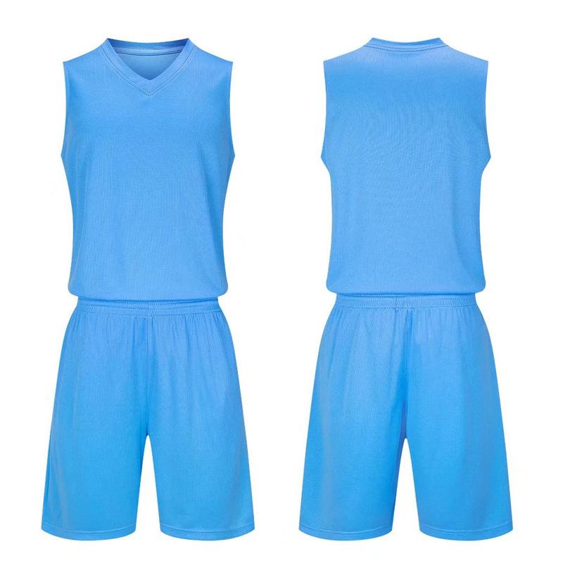 Solid color basketball jersey set Men's and children's adult light board competition training team jersey Quick-drying sweat-absorbing breathable 