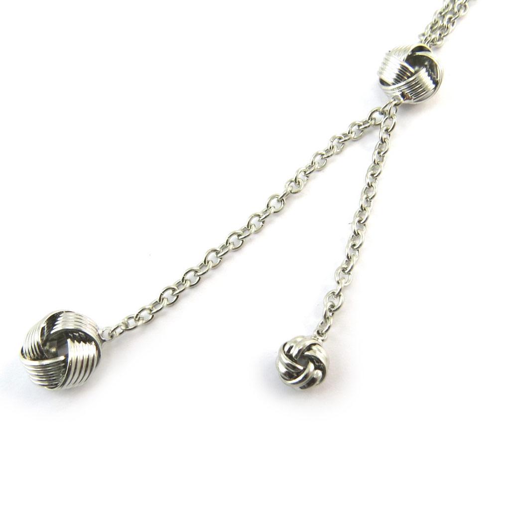 Les Trésors De Lily [N3595] - Silver 'Choreography' Designer Necklace