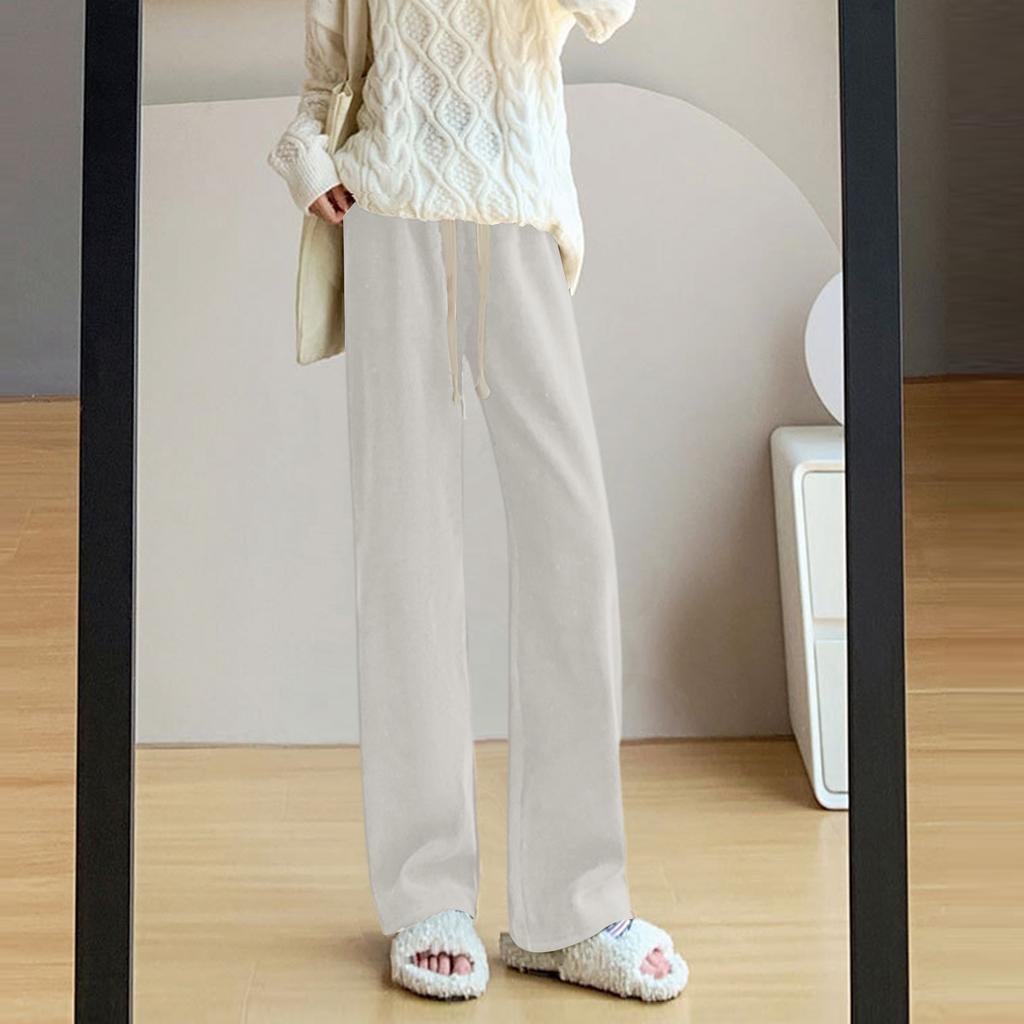 Women's Fashionable Casual Loose Fleece Lined Long Pants