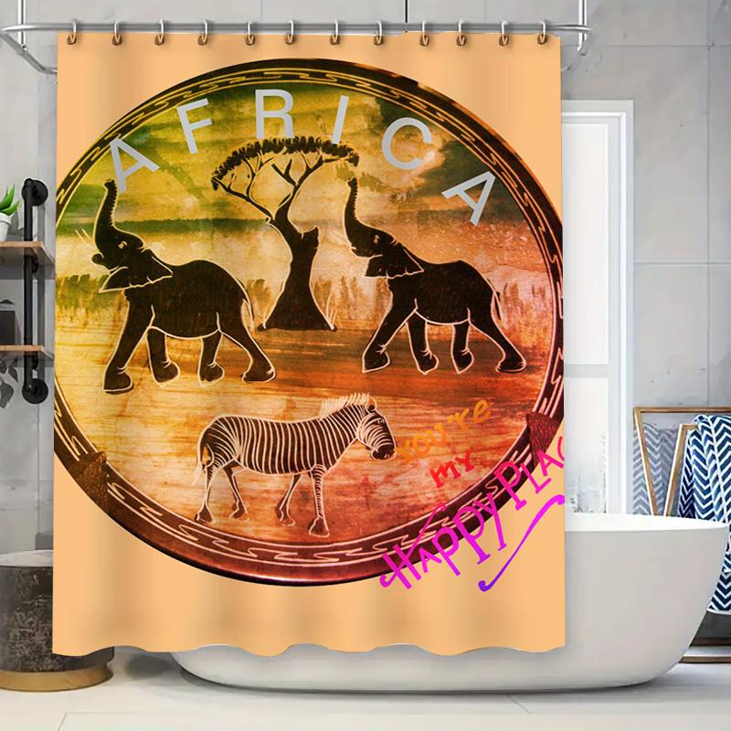 

Vibrant Colors Shower Curtain Bathroom Decor With Dynamic Design For Home Decoration Waterproof Fabric Size Customizable W60H190(CM)-1 Pcs