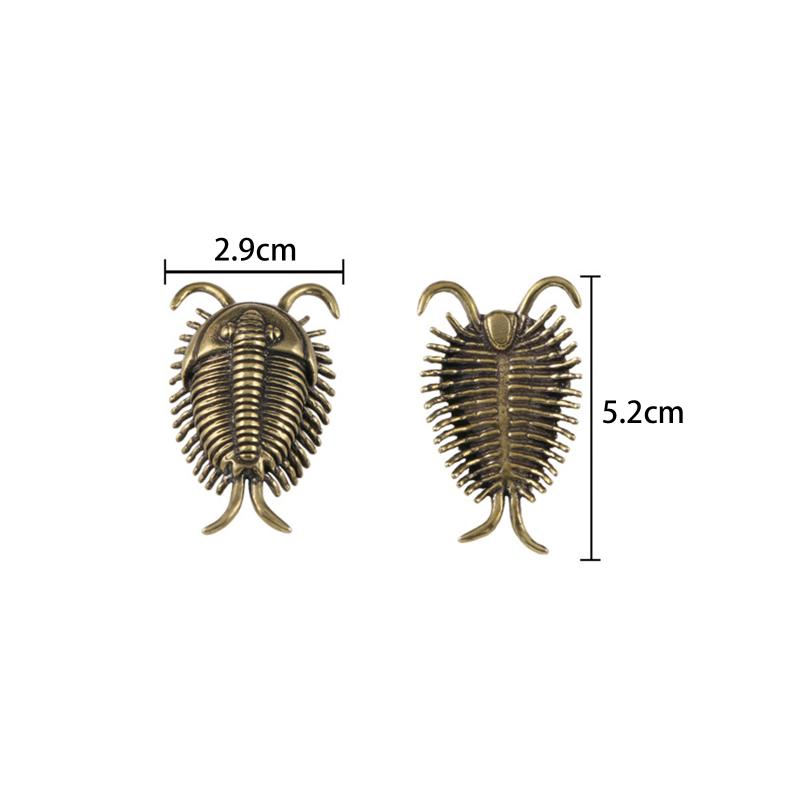 1/2Pcs Cambrian Trilobite Brass Desk Decoration Retro Insect Small Figurine Tea Pets Home Office Ornaments Souvenir Gift
