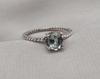 Green Amethyst Ring: 925 Sterling Silver Prasiolite, Twisted Band
