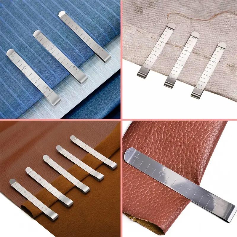 1PCS Metal Sewing Hemming Clip Sewing Clip 3 Inch Measuring Ruler Quilting Clip Fixed Ruler DIY Sewing Clip Fabric Ruler