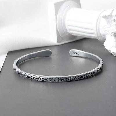 Vintage Floral Pattern Open Cuff Bracelet For Women Fashionable Personalized Bangle Gift For Best Friend Jewelry Accessory