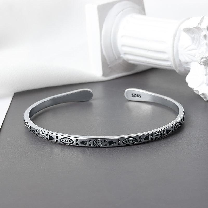 Vintage Floral Pattern Open Cuff Bracelet For Women Fashionable Personalized Bangle Gift For Best Friend Jewelry Accessory