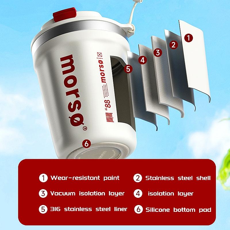 14oz/400ml Thermos Mug 316 Stainless Steel Coffee Cup Portable Thermal Water Cup Tumbler Double Wall Flask Insulated Coffee Mug