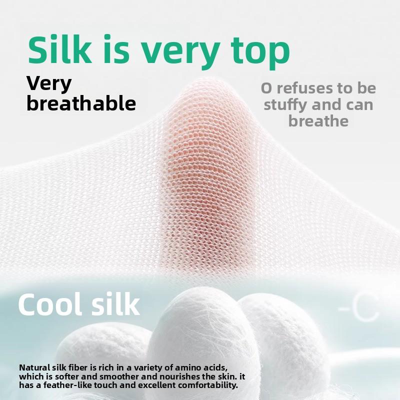 Silk Stockings for Men In Summer, Antibacterial, Deodorizing and Breathable, White, Ultra-thin, Ice-silk Mesh Stockings