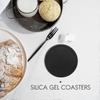Silicone Black Drink Coasters Set of 48 Non-Slip Round Soft Sleek and Durable Easy to Clean Black
