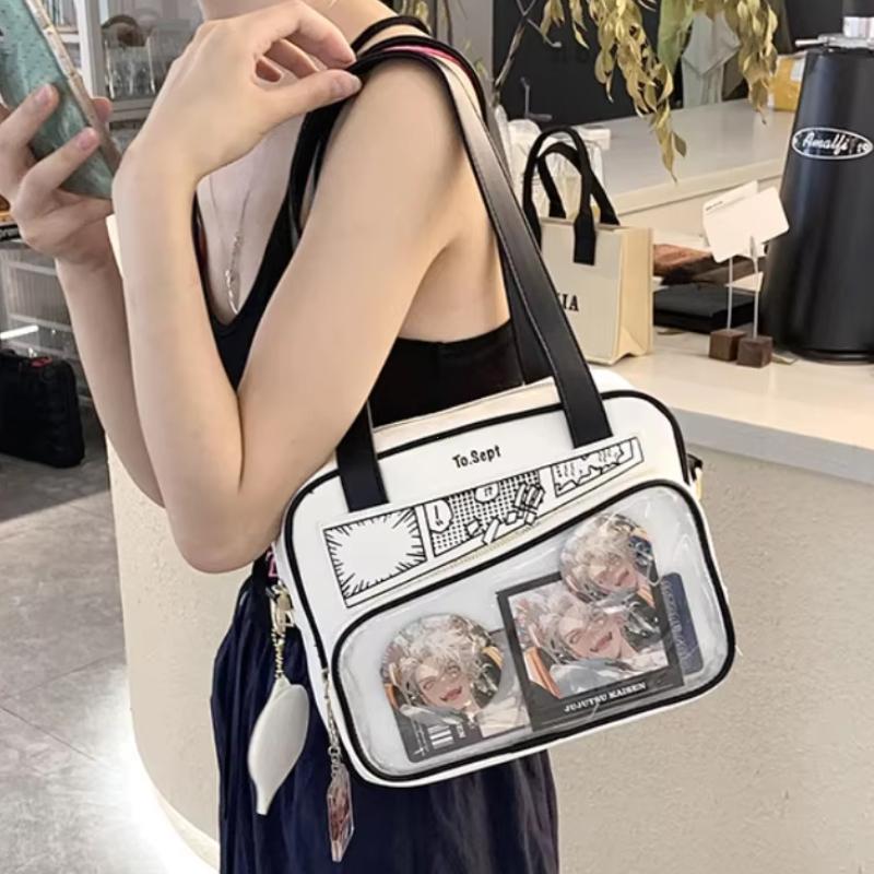 Japanese Comic Tote JK High School Girls Shoulder Bag Small PU Itabag Women College Student Crossbody Bags Ita Bag with Insert