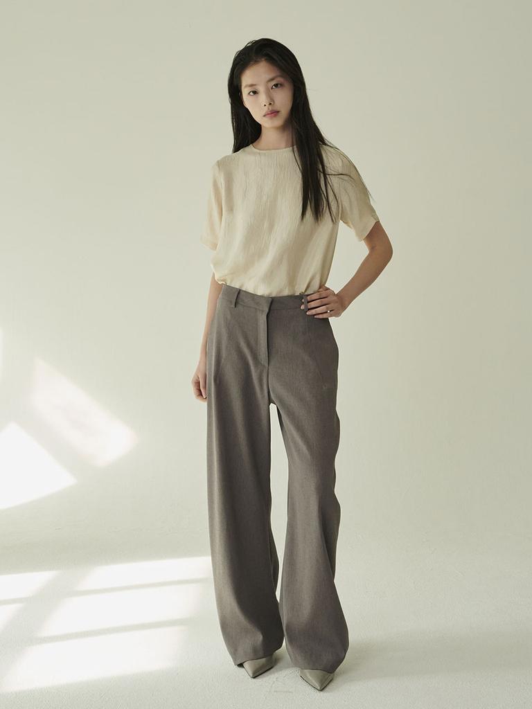 NOUVE Curved Tailoring Pants - Dark Gray