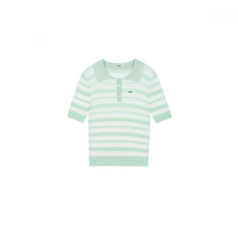 Goxo Short Sleeve Ribbed Knit Mint S(55)