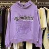 European and American Trendy Brand Sp5der Spider Web Print Hooded Sweater for Men and Women Loose Heavy Fleece Hip Hop Couple Hoodie