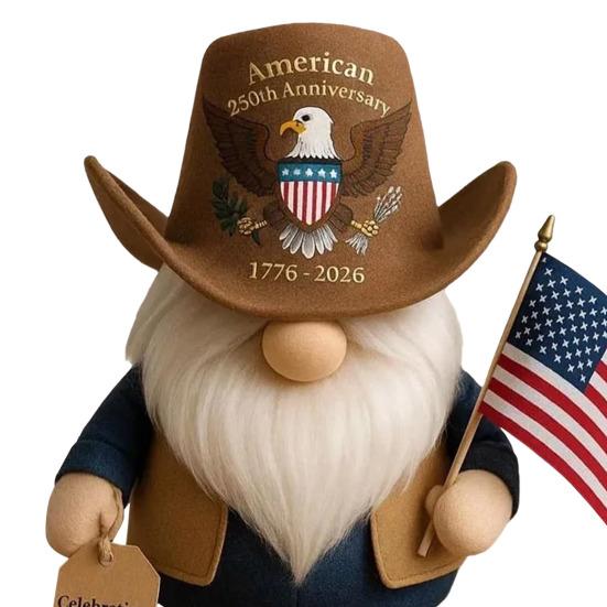Jubileum Cowboy Nisse Dukke Patriotisk Alv Figur for 4. av