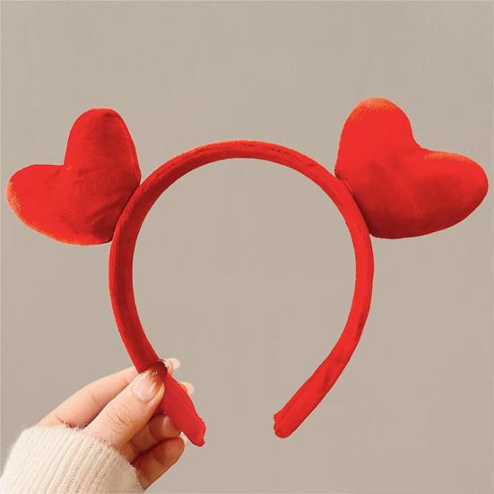 Fascia per capelli Decorazione Cuore Rosso Leggera Elastica Cerchietto per Capelli Fascia per Capelli San Valentino Donna Accessorio Versatile per Capelli