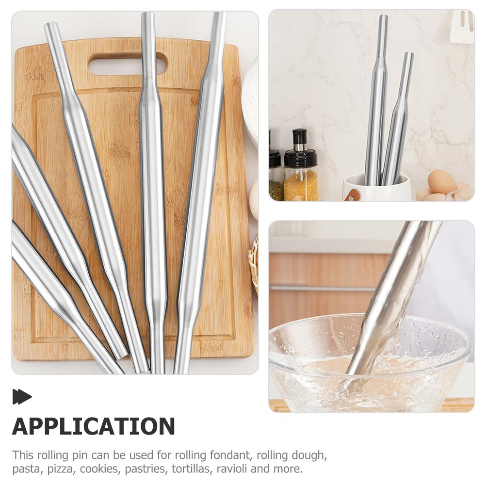 304 Stainless Steel Seamless Rolling Pin Rollers Pins for Baking Dough Pizza Dumpling Kitchen Gadget