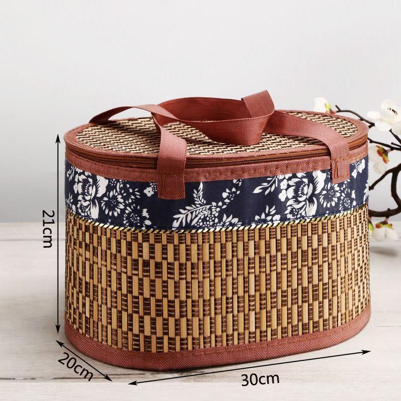 New bamboo basket gift box Dragon Boat Festival rice dumpling packaging box crab gift box egg souvenir silk flower