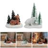 Xmas Deer Figurine Resin Craft Miniature Festive Ornaments for DIY Christmas Fairy Garden Decoration