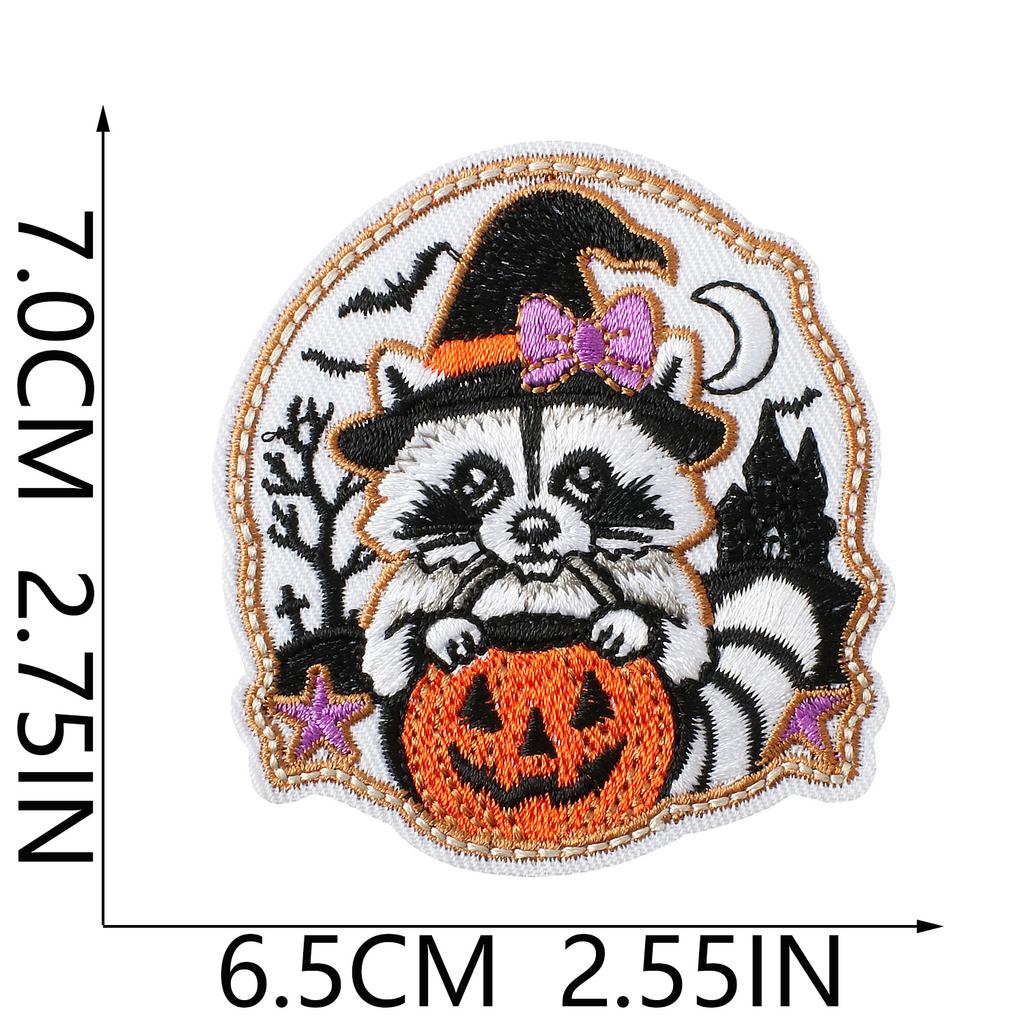 Fun Halloween Party Pumpkin Sweater Backpack Shoes And Hats Embroidery Cloth Sticker Ironing Patch Sticker Computer Embroidery Label