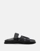Black Leather Flip-flops with Velcro Black Leather Flip-flops with Velcro 37