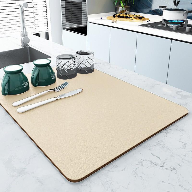 Sottobicchiere assorbente e scolapiatti in fango diatomeico ad asciugatura rapida per piani di lavoro della cucina