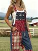 Ladies' Casual Overalls with Fashionable Sleeveless Button Design and Pockets