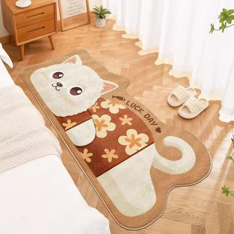 Kreslený koberec do ložnice, koberec k posteli, odolný proti opotřebení, odolný proti nečistotám, protiskluzová podložka, snadno se čistí, podlahová rohožka k arkýřovému oknu