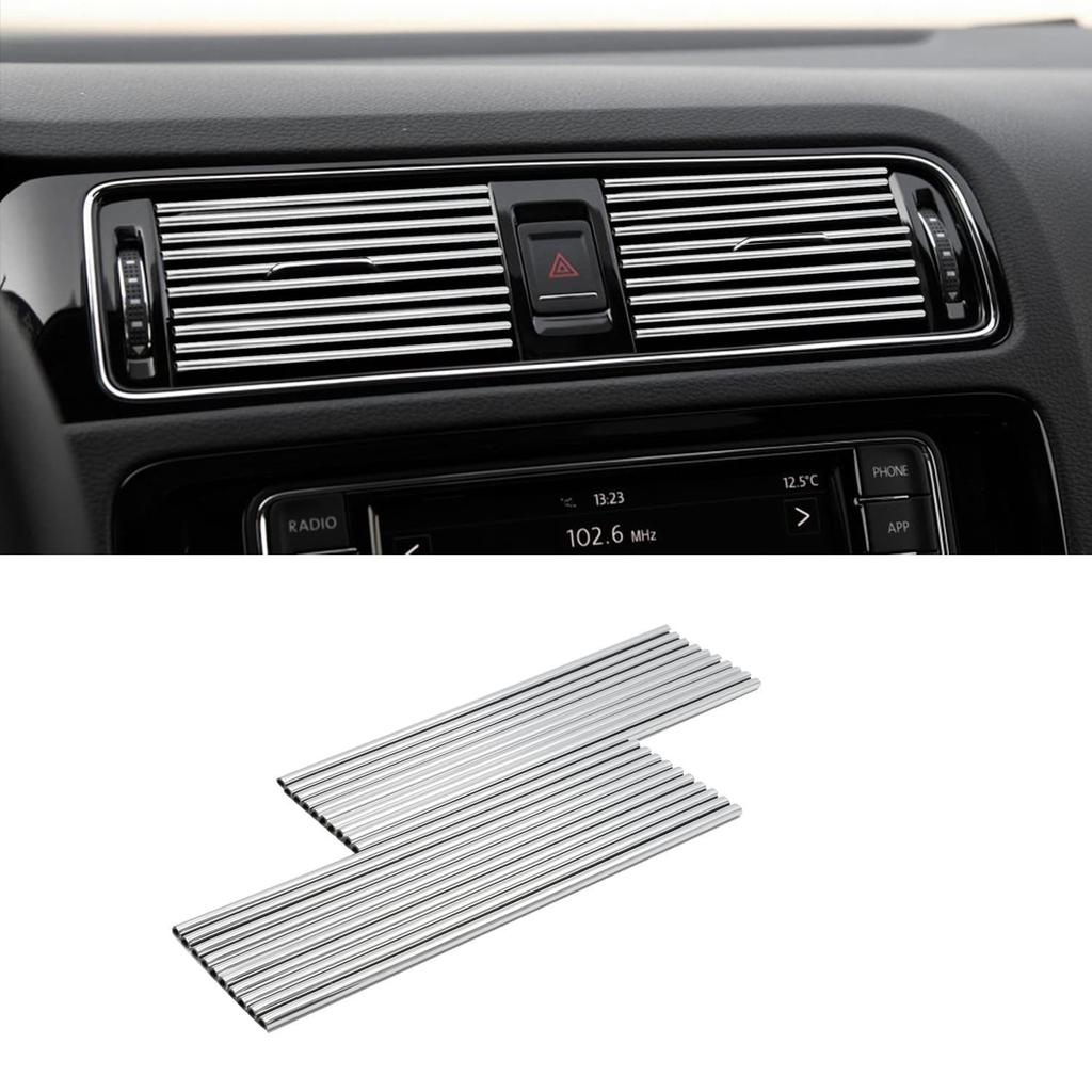 Car air outlet decorative strip, grille clip, U-shaped, electroplated, bright strip, chrome plated air conditioner, color interior modification