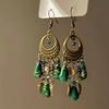 Bohemian Beaded Tassel Earrings - Retro Ethnic Floral Style for Women