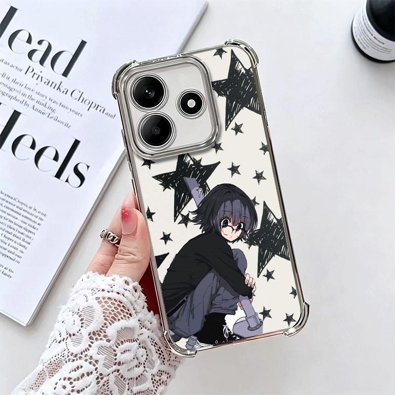 Hunter X-Hunters Shizuku Plating Phone Case For Xiaomi Redmi Note 14 15 Pro Plus 13 12 11 11S 11T 10 9S 9 5G Anti-Fall Airabag C