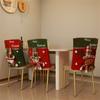 Christmas Santa and Snowman 3D Chair Covers for Holiday Home Decoration Soft Fabric Easy Installs Chair Back Covers 1PC